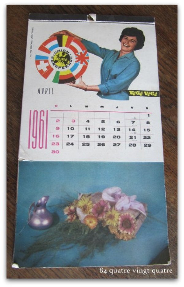 画像1: 1961年　EU　VeGe VeGeポストカード付きカレンダー /ベルギー