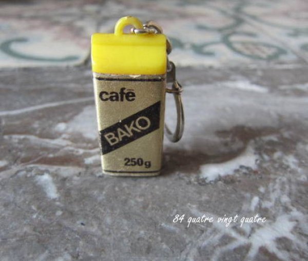 画像1: cqfé BAKO コーヒーパッケージ型キーホルダー（イエロー）