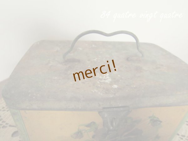 画像2: パンジーのとても古いティン缶/ベルギー