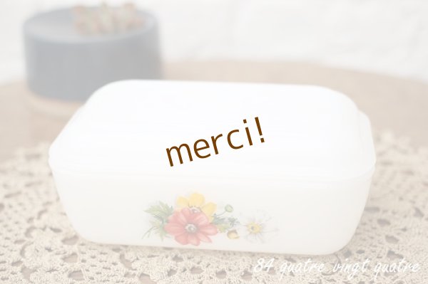 画像1: ＜アウトレット＞arcopal/フランス　赤白きいろお花のバターケース